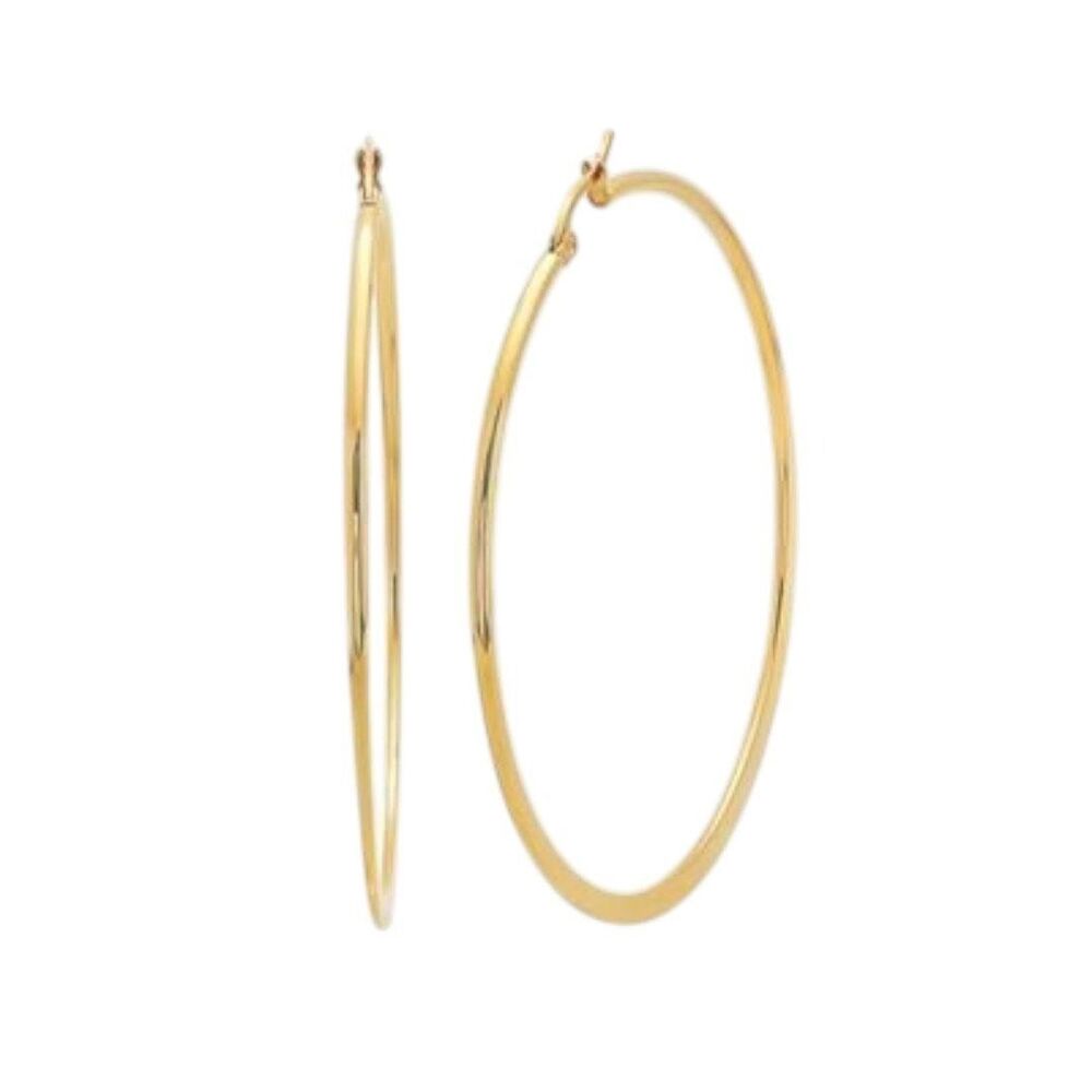 STEELTIME 18K Gold Plated Stainless Steel Hoop Earrings